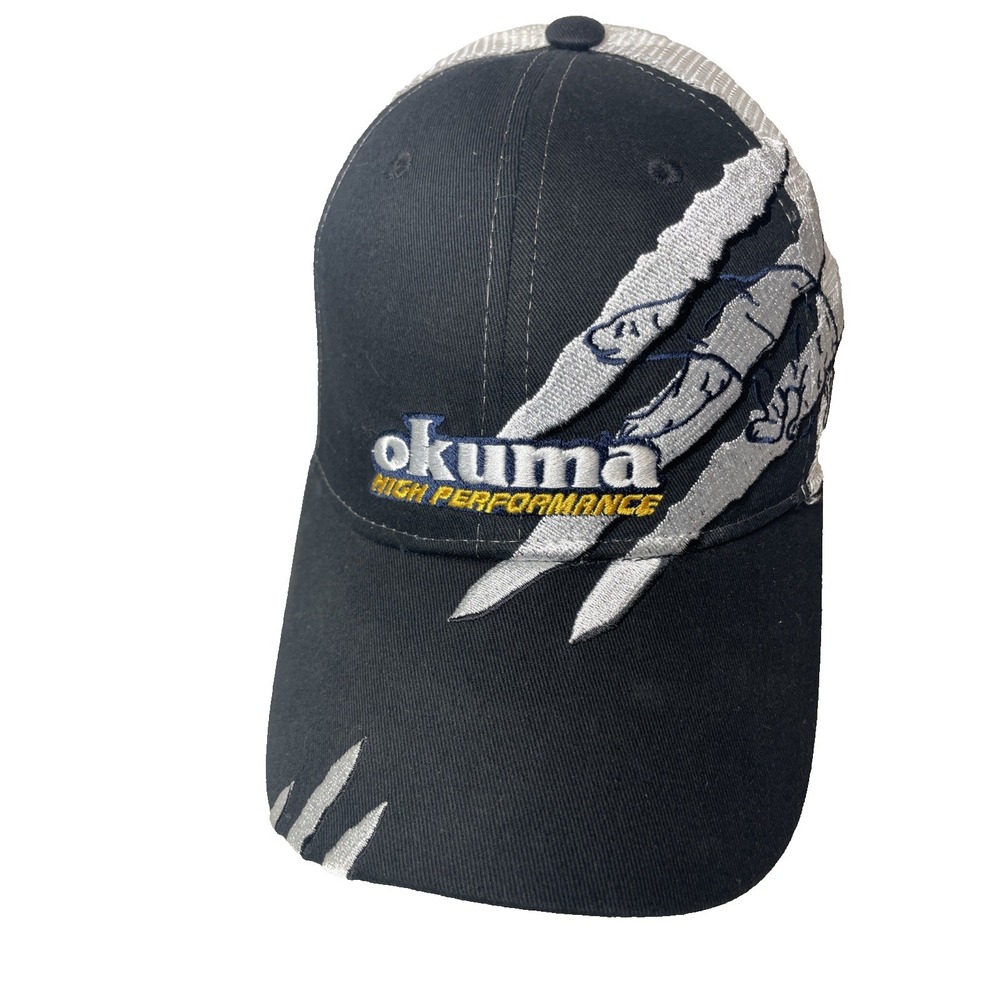 OKUMA Claw Fishing Trucker Baseball Snapback Hat Cap  - Mesh‎ Back  Adjustable